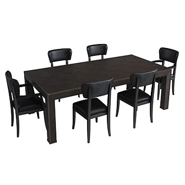 Bottega Veneta Meta Chair & Rectangular Dining Table Set 3D model image 1 