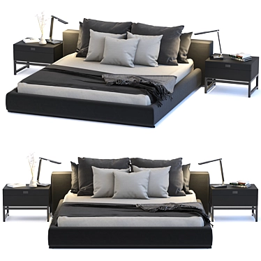 Groundpiece Bed: Sleek and Stylish Comfort 3D model image 1 