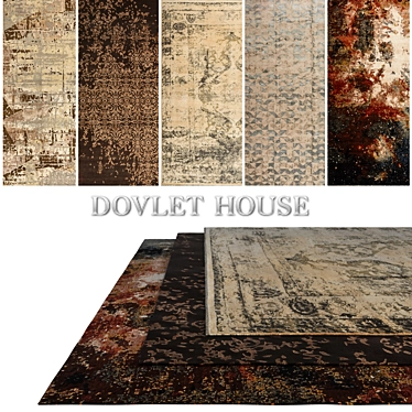 DOVLET HOUSE 5-Piece Carpets Set 3D model image 1 