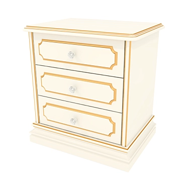 Milano Nightstand with 3 Drawers 3D model image 1 