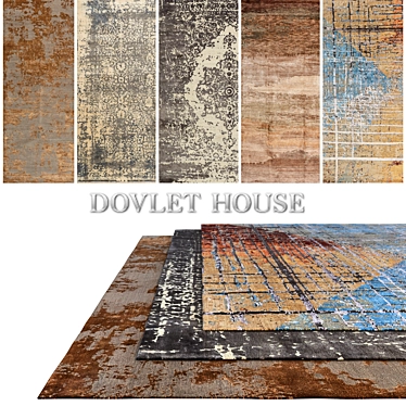 Luxurious Carpets 5pc Set by DOVLET HOUSE 3D model image 1 