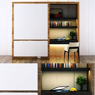 Sleek Chic Wardrobe 3D model image 1 