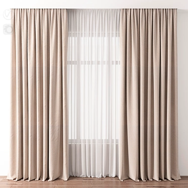 Modern Folding Curtain 3D model image 1 