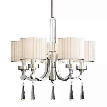 Elegant Crystal Chrome Chandelier 3D model image 1 