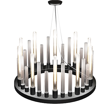 Ocular 6-Light Bronze Chandelier 3D model image 1 