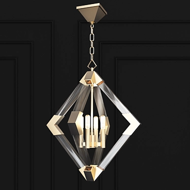 Elegant Lyons Pendant: Aged Brass 3D model image 1 