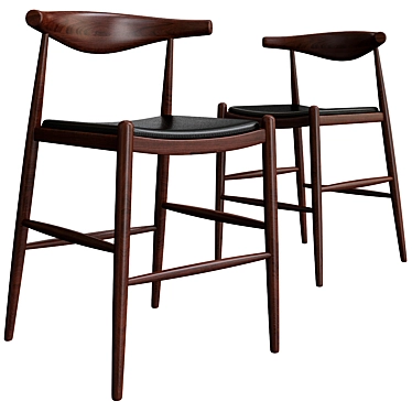 Elegant Elbow Bar Stool 3D model image 1 