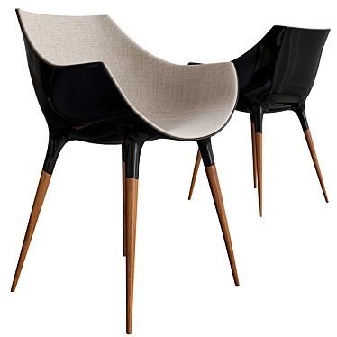 Elegant Starck Chair Duo 3D model image 1 