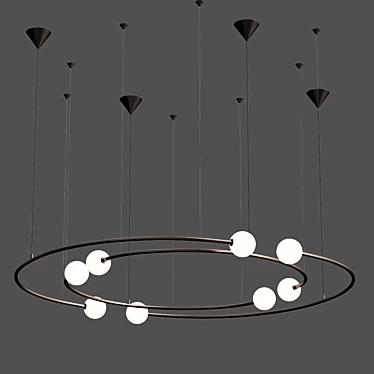 Elegant Frosted Glass Pendant Light 3D model image 1 