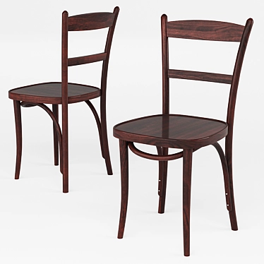 Elegant Walnut Bentwood Chair 3D model image 1 