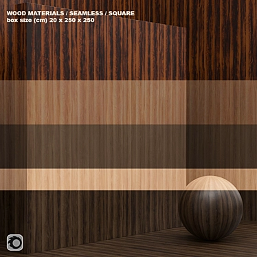 Wood Veneer Box Set - Seamless 3D model image 1 