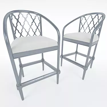 Modern Geometric Barstool 3D model image 1 