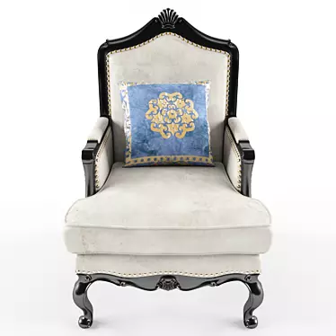 Elegant Classic Armchair with Pillow 3D model image 1 