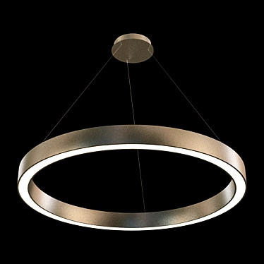 Sleek LED Ring Chandelier 3D model image 1 