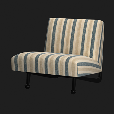 Title: French Designer Accent Chair 3D model image 1 