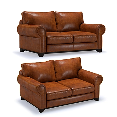 Dakota Western Leather Sofa 3D model image 1 