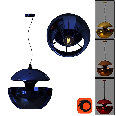 Elegant Hanging Lamp in Multiple Wrap Materials 3D model image 1 