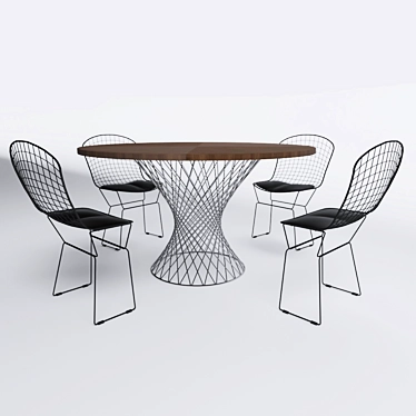 Signal: Stylish Table and Chair 3D model image 1 