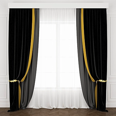 Title: Art Deco Shell Curtains 3D model image 1 