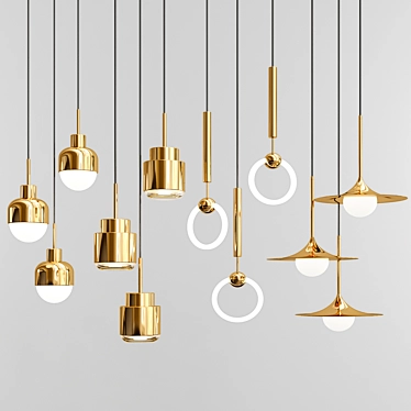 Modern Quadruple Pendant Lights 3D model image 1 