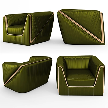 Stylish Green Vega Armchair 3D model image 1 