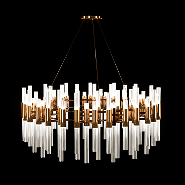 Luxxu Waterfall Round Suspension: Elegant Illumination 3D model image 1 