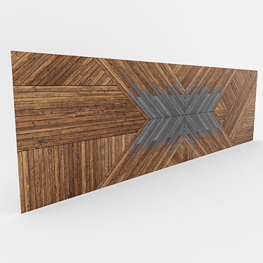 Authentic Brown Wood Wall Design 3D model image 1 