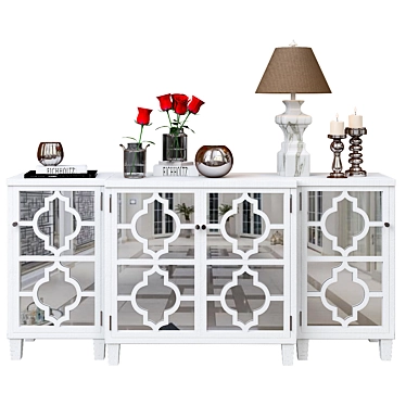 Elegant Rustic Console Table 3D model image 1 