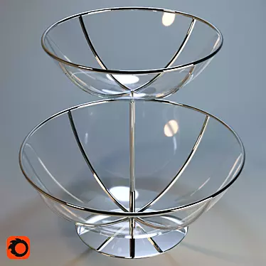 Sleek Fruit Bowl Stand 3D model image 1 
