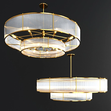 Elegant Marais Round Chandelier 3D model image 1 