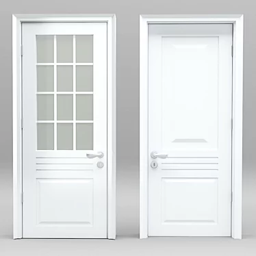 Stylish White Plastic Door 3D model image 1 