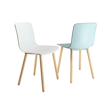 Elegant Wood Seat Chair 3D model image 1 