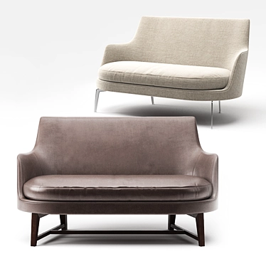 Elegant Flexform Guscio Sofa 3D model image 1 