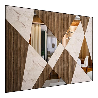 Wooden Marble Wall Art 3D model image 1 