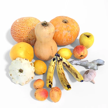 Fresh Harvest Variety Pack | 10 Handpicked Fruits & Vegetables 3D model image 1 