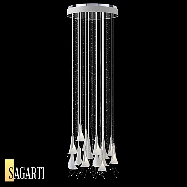 Sagrati Flora LED Pendant: Elegant, Suspended Art 3D model image 1 