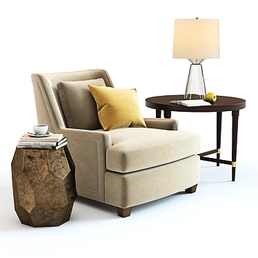 Colin Cab Armchair: Elegant 3D Furniture Set 3D model image 1 