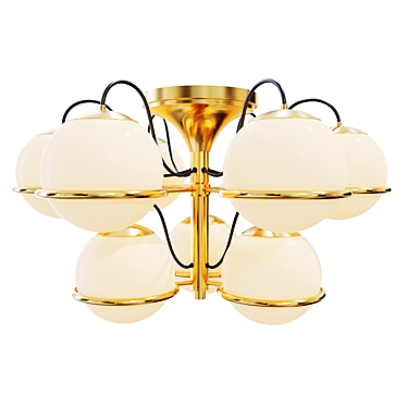 Eichholtz Nerano Gold Glass Ceiling Lamp 3D model image 1 