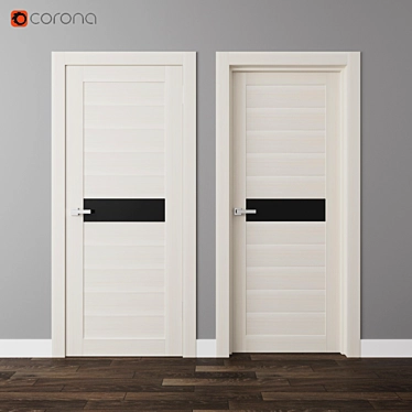 Zadoor-S S2 Interroom Door - Elegant White Melinga Design 3D model image 1 