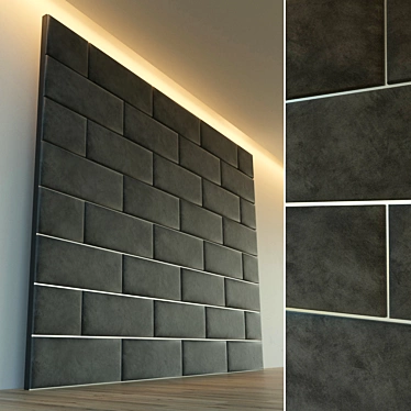 Elegant Soft Panel Wall Decor 3D model image 1 