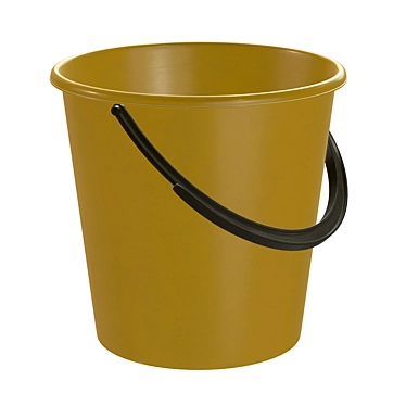 Durable Plastic Bucket, 23cm Dimensions 3D model image 1 