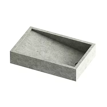 Solid Concrete Rectangular Sink 3D model image 1 