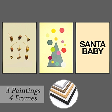 Elegant Wall Art Set 3D model image 1 