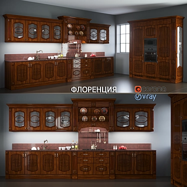 Elegant Florence Kitchen Set - Interier Center 3D model image 1 