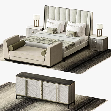 Nantes Bed: Luxurious and Elegant Sleep 3D model image 1 