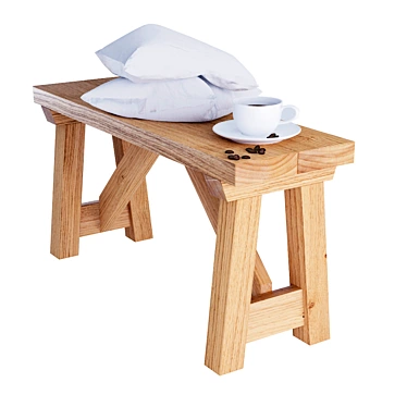 Scandi Stool: Stylish 3D Model 3D model image 1 