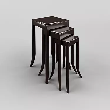 Mahogany Finish OM Side Table: Fratelli Barri Collection 3D model image 1 