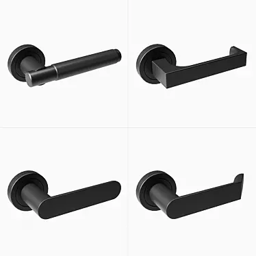 Elegant Door Handles Collection 3D model image 1 