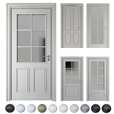 Paris Neoclassic Doors Collection 3D model image 1 