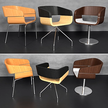 Apple 760/762/764: Stylish Wood Armchair 3D model image 1 